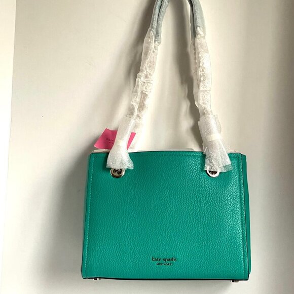 Kate Spade Amelia Medium Shoulder Bag Blue Pebbled Leather Chain Strap Tote - Picture 2 of 12